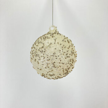 Kugla staklo d-8 cm x 1 bijelo-srebrna