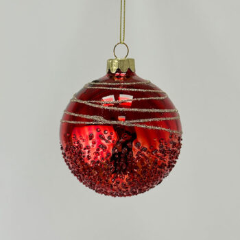 Kuglasto staklo jupiter d-8 cm crveno