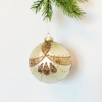 Kugla staklo impero bijelo-Zlato