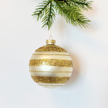 Kugla staklo zlatni glitter