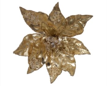 Stella di Natale con clip in poliestere e finitura metallica