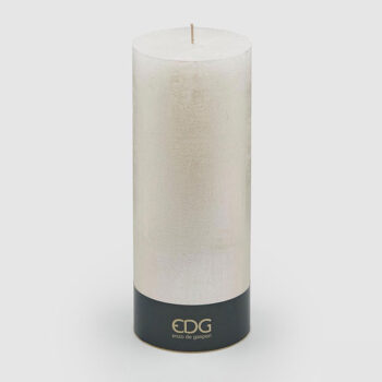 Svijeća Rustic Mocc. H-25,D-10 Cm Bijela