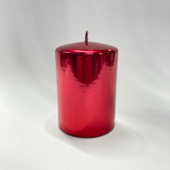 Candela Lustro Metal Mocc. H-13,D-7 Cm Rossa