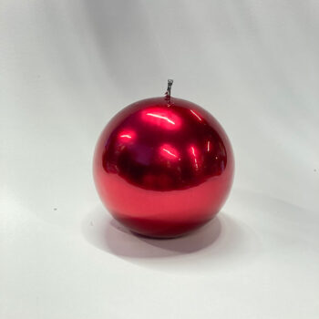 Sveča Lustro Metal Okrogla D-8 Cm Rdeča