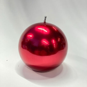 Candelina Lustro Metallica Rotonda D-10 Cm Rossa