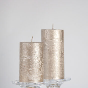 Alternative view of Svijeća Rustic Metalic H-14,5 D-7 Cm Champagne