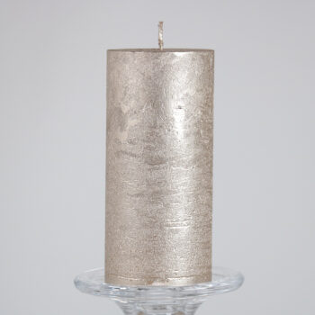 Svijeća Rustic Metalic H-14,5 D-7 Cm Champagne