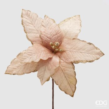 Stella di Natale Velluto Glitter Pic D-28 Cm Oro