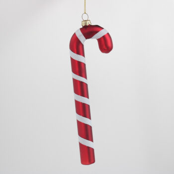 Obesek sladkorna palčka steklo h-19 cm x 1 rdeČa