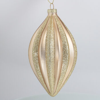 Kugla-Suzna stakl. rige sjaj h-14,8x8,2 cm zl