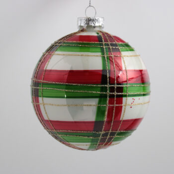 Palla di vetro usa d-10 cm rosso-bianco-verde