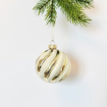 Alternative view of Krogla steklo zlato-Bela d-8 cm x 1