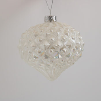 Alternative view of Krogla steklo trottola d-10 cm srebrna x 1