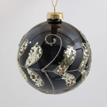 Alternative view of Fekete dekor üveg gömb d-10 cm x 1