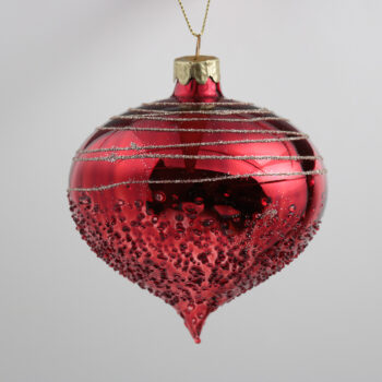 Palla trottola vetro giove 10 cm rossa