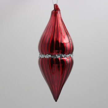 Kugla fuso girlanda paillettes crvena 7x8 cm