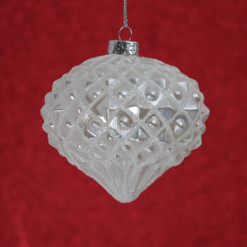 Krogla steklo trottola d-10 cm srebrna x 1