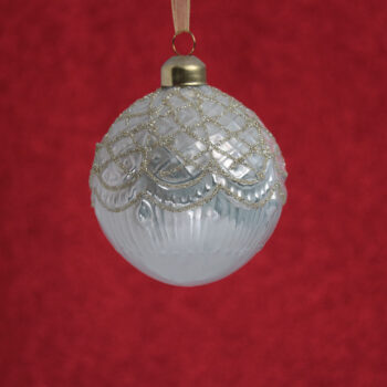 Krogla steklo spyder d-8 cm zlato-Bela