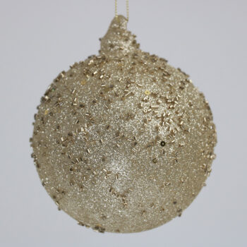 Kugla staklo glitter perle d-10 cm zlatna