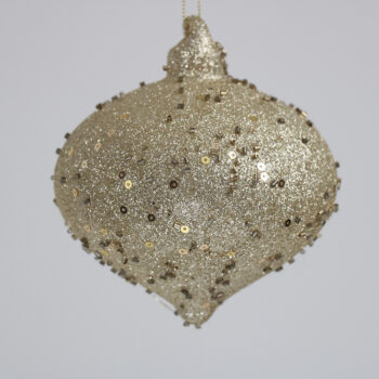 Kugla-Trottola staklo glitt. perle d-10 cm zlatna