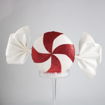 Dekor bonbon glitter h-48x21x4 cm rdeče-Bel