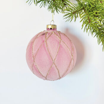 Alternative view of Palla di vetro eleganza d10 cm ghiaccio-Rosa