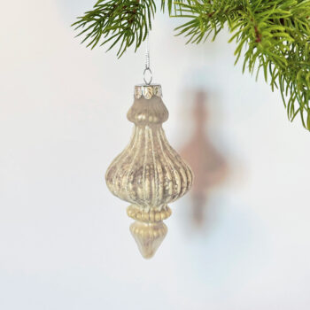 Kuglasto staklo Špica h-15, d-6 cm srebrna x 1